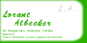 lorant albecker business card